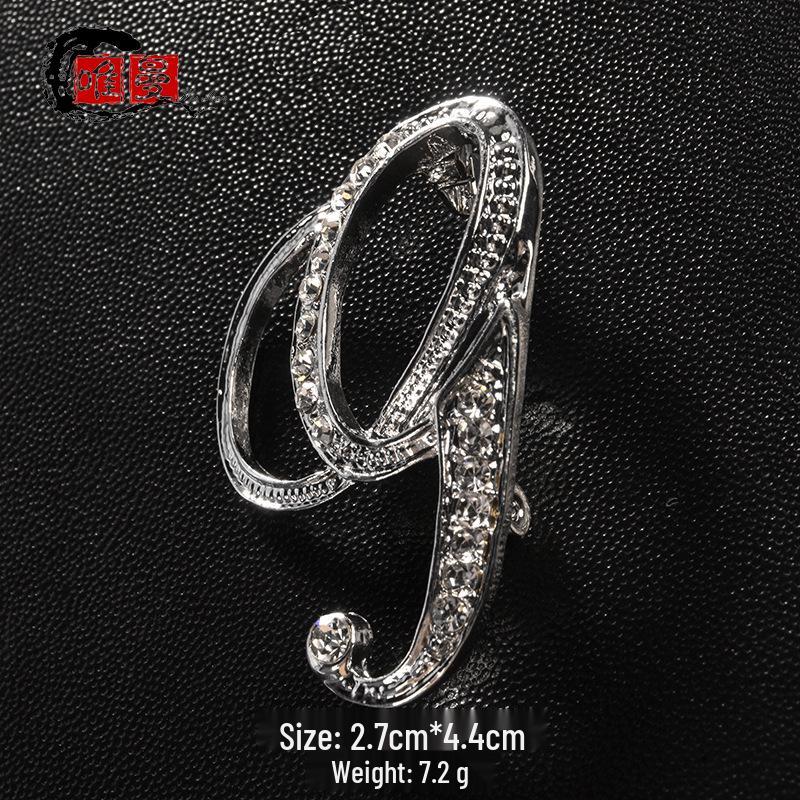 Men's Suit Jacket Brooch: Elegant English Letter Pin for a Stylish Touch