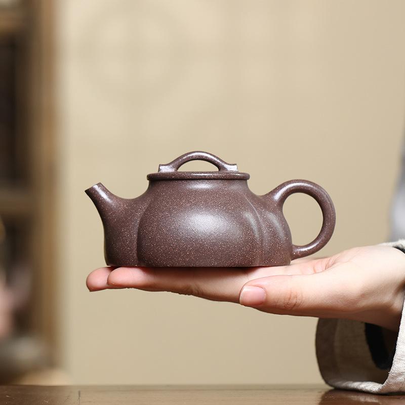 

150ml Aesthetic Yixing Purple Clay Teapots Handmade Pot Raw Ore Purple Jade Gold Sand Mud Kettle Chinese Zisha Tea Set Craft