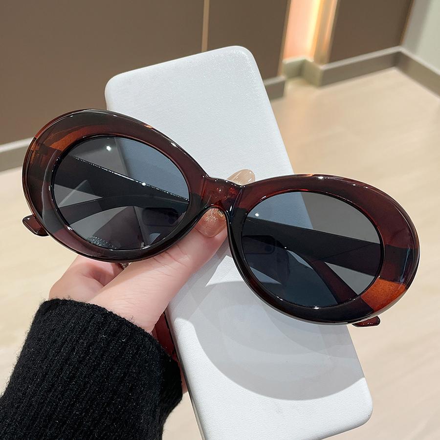 1 pièce Lunettes de Mode Personnalité Y2K à Monture Ovale en Plastique pour Hommes/Femmes Décoration pour Vacances en Plein Air Fête sur la Plage Festival de Musique