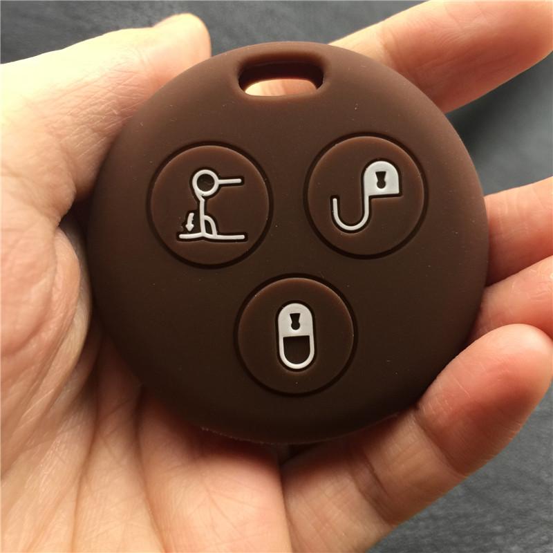 ZAD Silicone car key cover case fits for benz Smart MERCEDES City   Fortwo Roadster 3button remote key protector car accessory