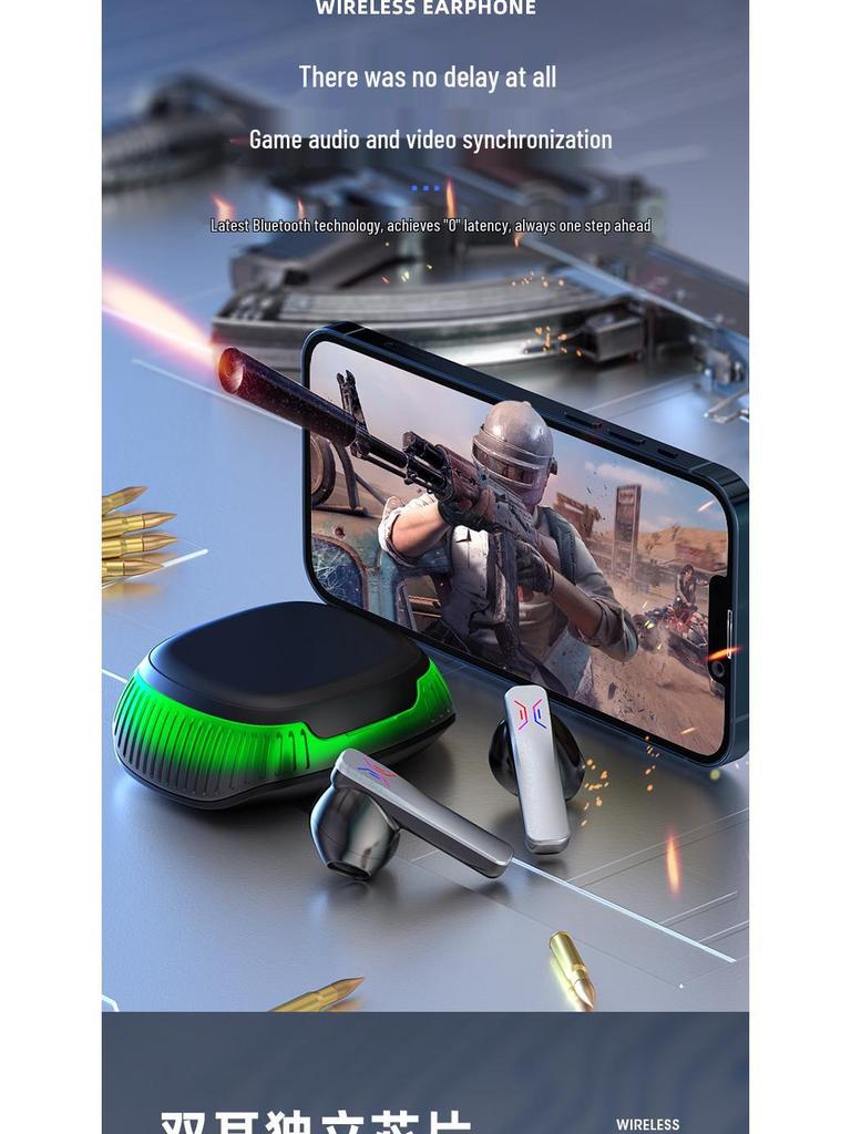 Wireless Bluetooth Gaming Earbuds: Noise-Cancelling, Low Latency, Ideal for Running, Sports, Calls, and E-sports.