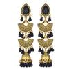 Bohemian Indian Style Fan-Shaped Metal Tassel Earrings for Women - Trendy Personalized Studs