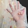 50*135cm Exquisit Fantasy Blume Tüll Schleier Stoff Hintergrund Dekoration Hochzeitskleid Kinderbekleidung 3D Blumen Mesh Stoff