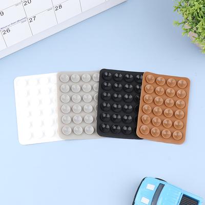 5pcs Double Side Silicone Suction Pad For Mobile Phone Fixture Suction Cup Backed Adhesive Silicone Rubber Sucker Pad For Fixed