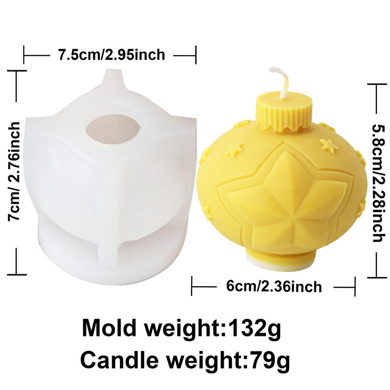 Weihnachtskugel Kerze Silikonform Geprägte Runde Kugel Kerze Aromatherapie Gips Geometrische Weihnachts Laternenkugel Form