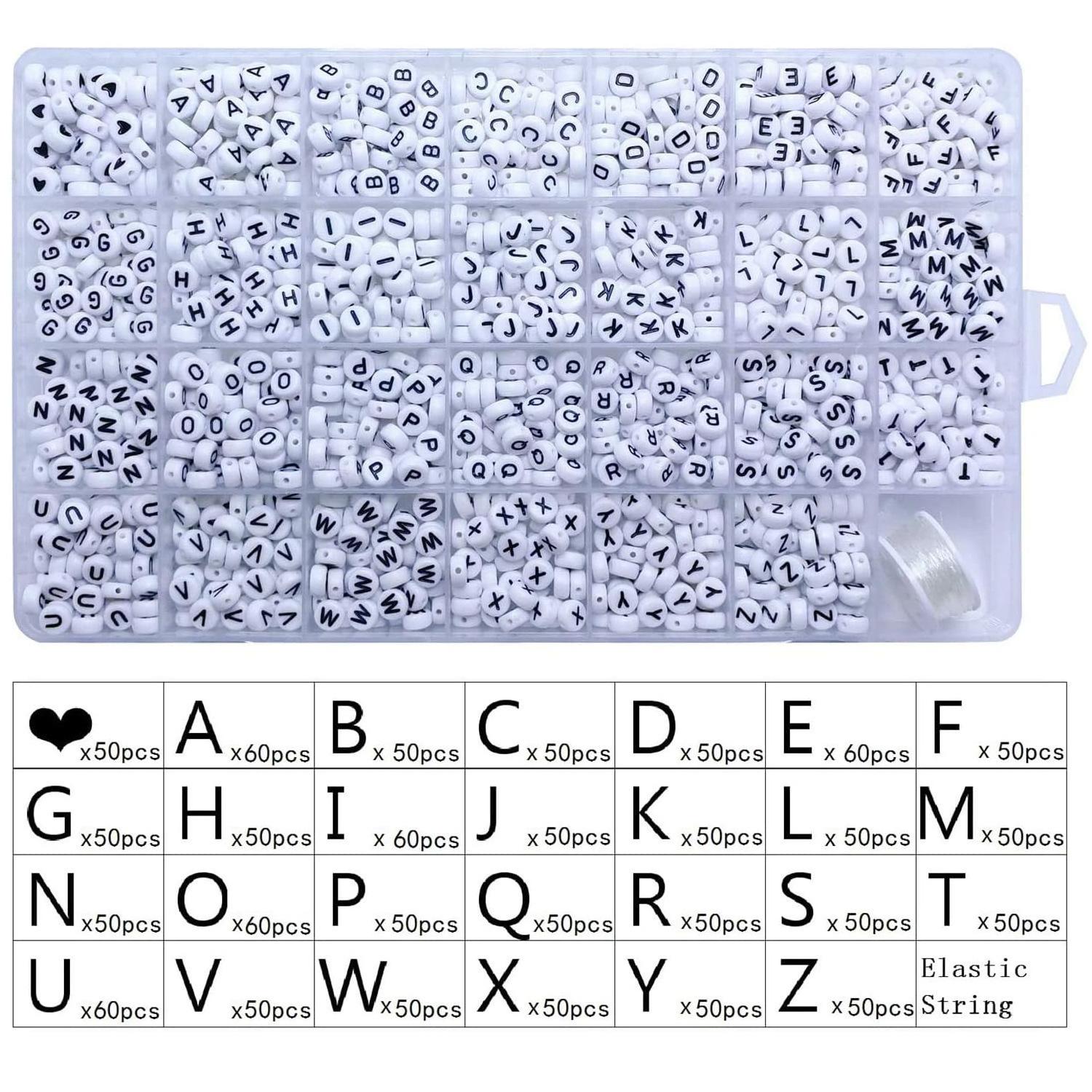 28 Grids 1400 4X7Mm Acrylic Letter Beads Children S Diy Bracelet Making Accessories Kit