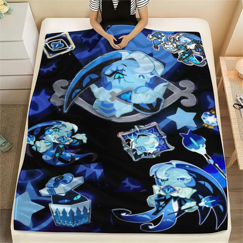 

1PC Shadow Milk Cookie Print Flannel Blanket, High quality Comfortable for All Seasons, Home Decor, Warmth and Comfort, Perfect for Christmas Gifts152 80cm x 120cm