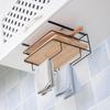 Stainless Steel Double Layer Cabinet Shelf Towel Holder Stand Chopping Board Storage Rack Wall Shelves Hanger