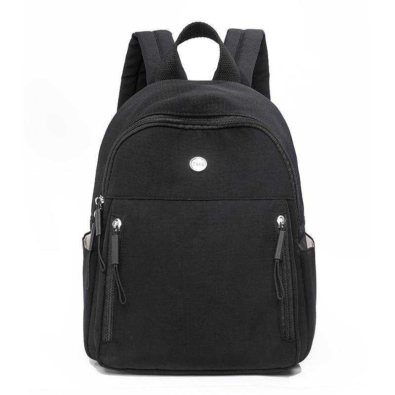 

Однотонный женский рюкзак Легкий рюкзак для поездок Студенческий нейлоновый школьный рюкзак чёрный