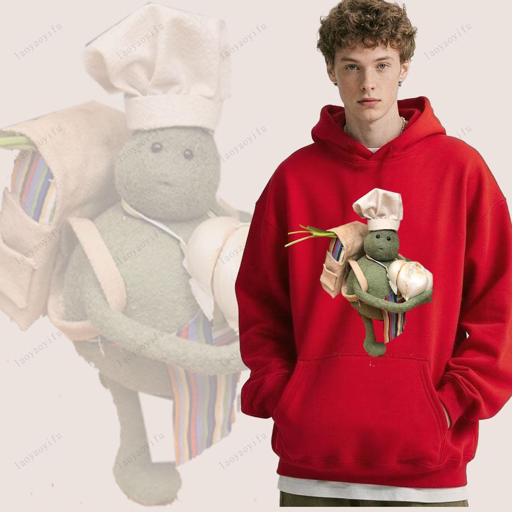 The Tiny Chef Show Pattern Hoody Winter Casual Loose and Warm Hooded Sweatshirt Drop Shoulder Comfortable Personality