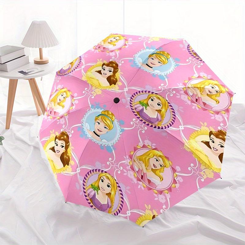 Princesses, Disney Automatic Opening and Closing Umbrella, Compact Travel Umbrella, Lightweight and Portable, Suitable for Beach Commuting B