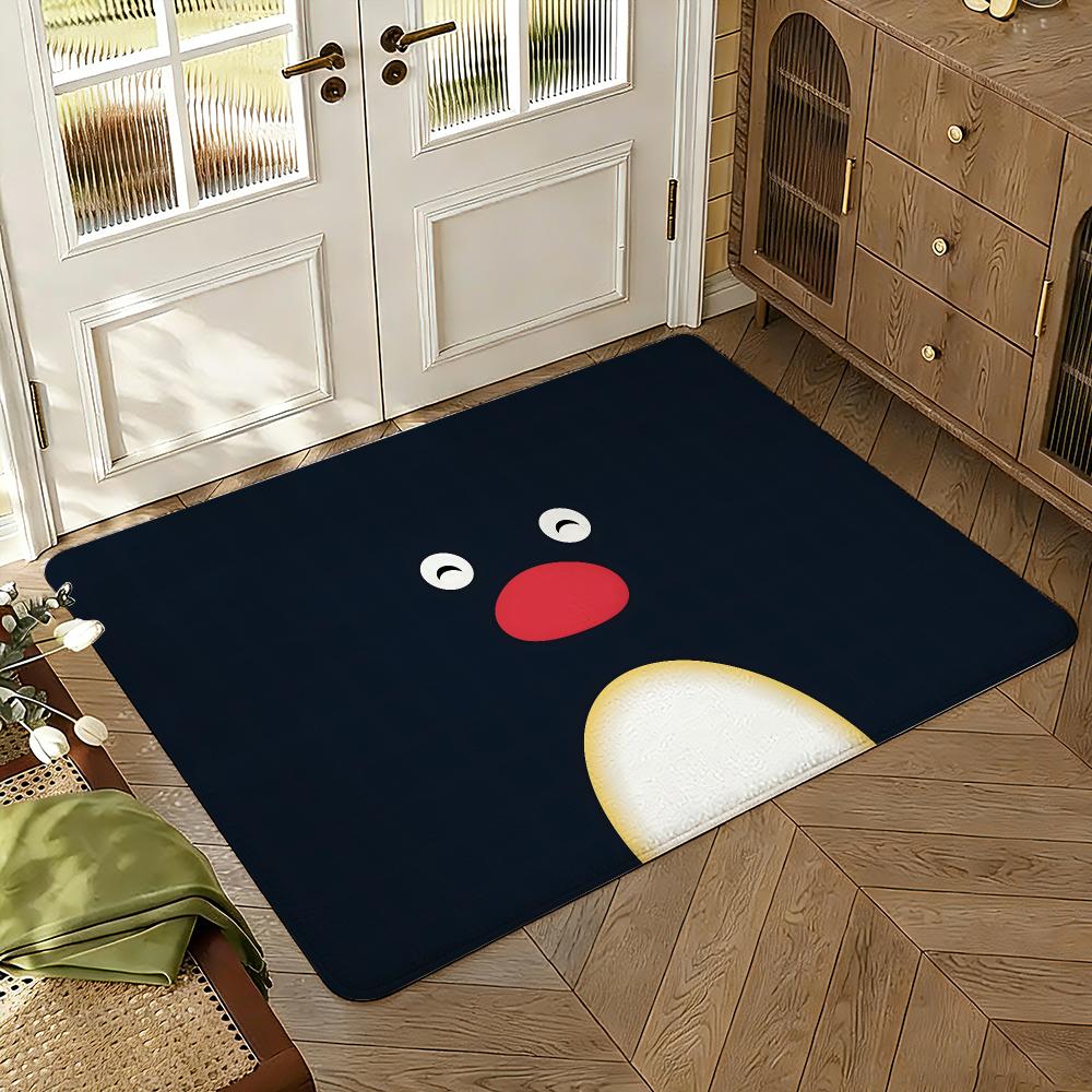 Pingu Süßer Pinguin Fußmatte Weich Verdickt Saugfähig Rutschfest Schlafzimmer Wohnzimmer Türvorleger Heimdekoration Flanell Teppiche