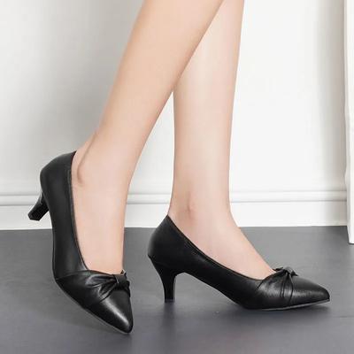 Sapatos Femininas Women Cute Light Weight Black Spring Slip On Stiletto Heel Shoes for Sexy Party Lady Comfort Pumps Ga392