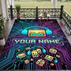 Tappeto Personalizzato con Testo Pattern Geometry Dash Morbido Tappetino da Interno per Soggiorno Camera da Letto