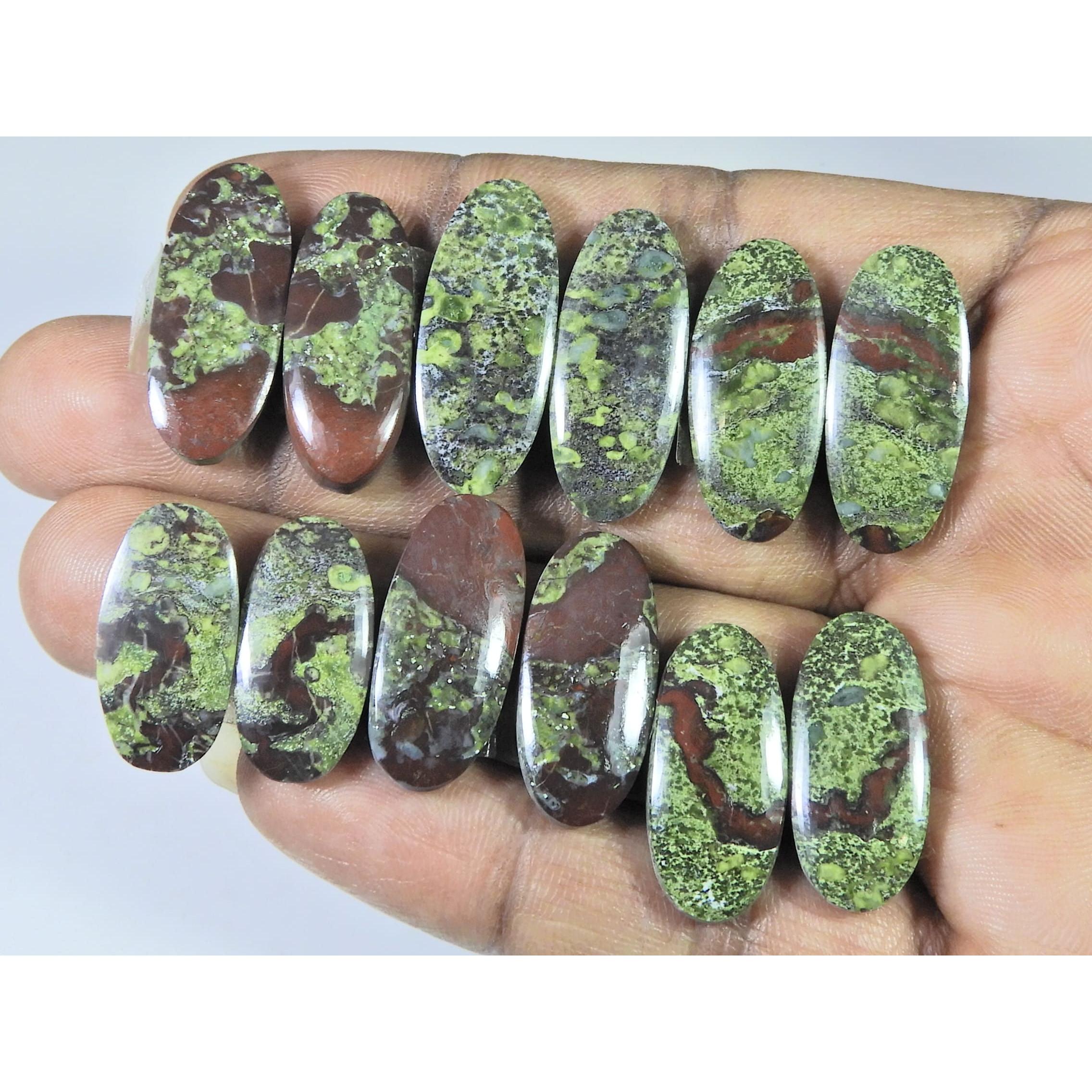 21-27 MM Natural Dragon Jasper Matched Pair Oval Loose Gemstone 6 Pair Lot C-1005
