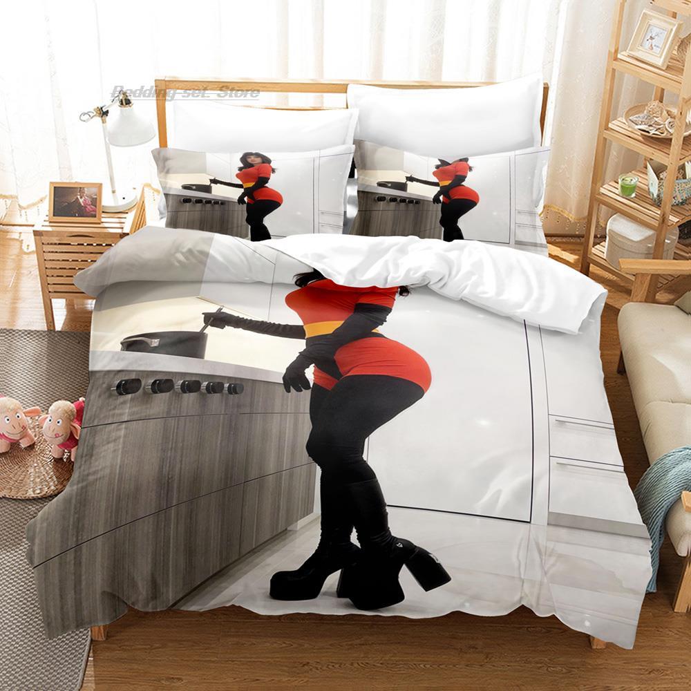 SSSniperWolf Bedding Set Single Twin Full Queen King Size Bed Set Aldult Kid Bedroom Duvetcover Sets Print Beautiful Sexy Girl