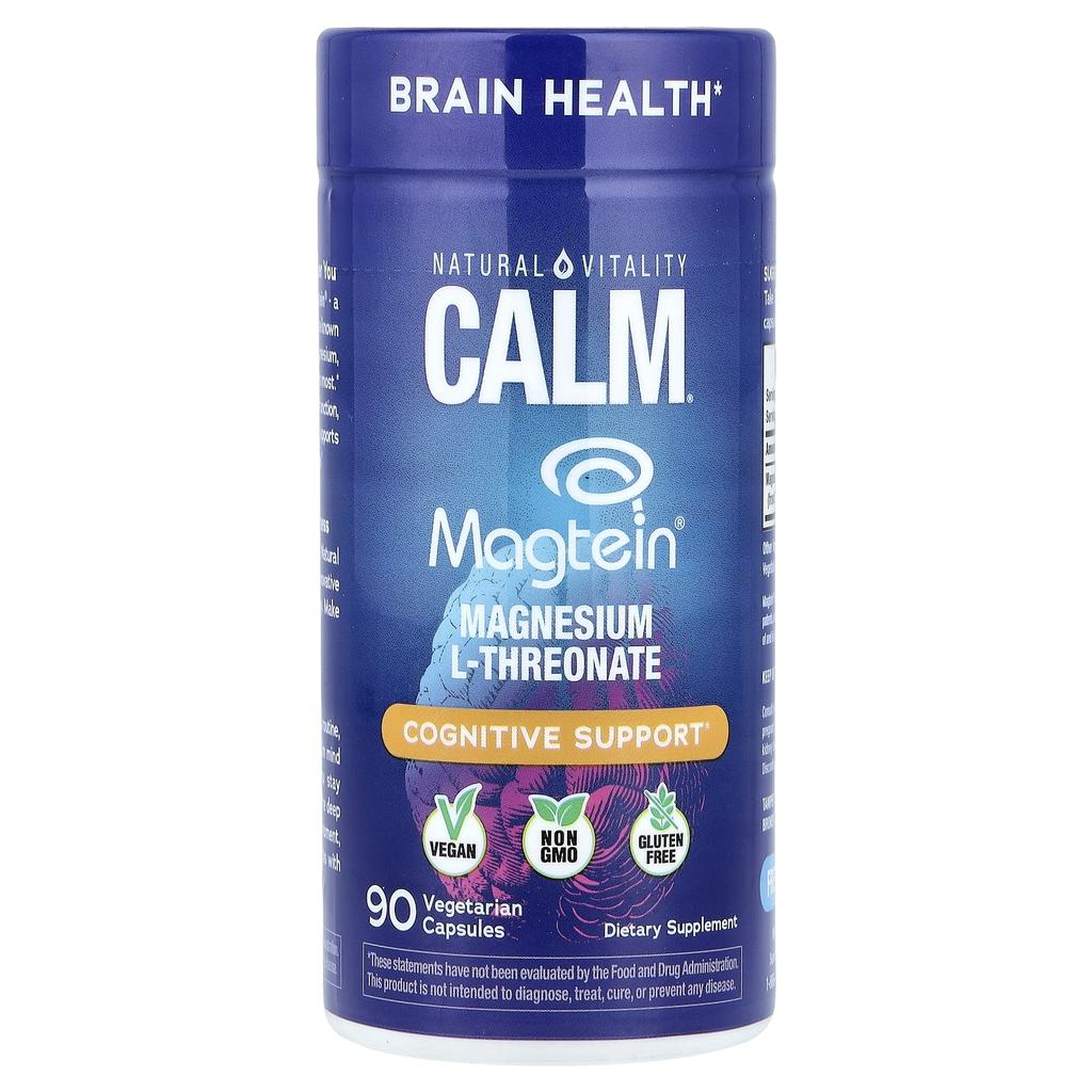 Natural Vitality, Calm®, Magtein®, Magnesium L-Threonic Acid, Veggie Capsules 90 Tablets