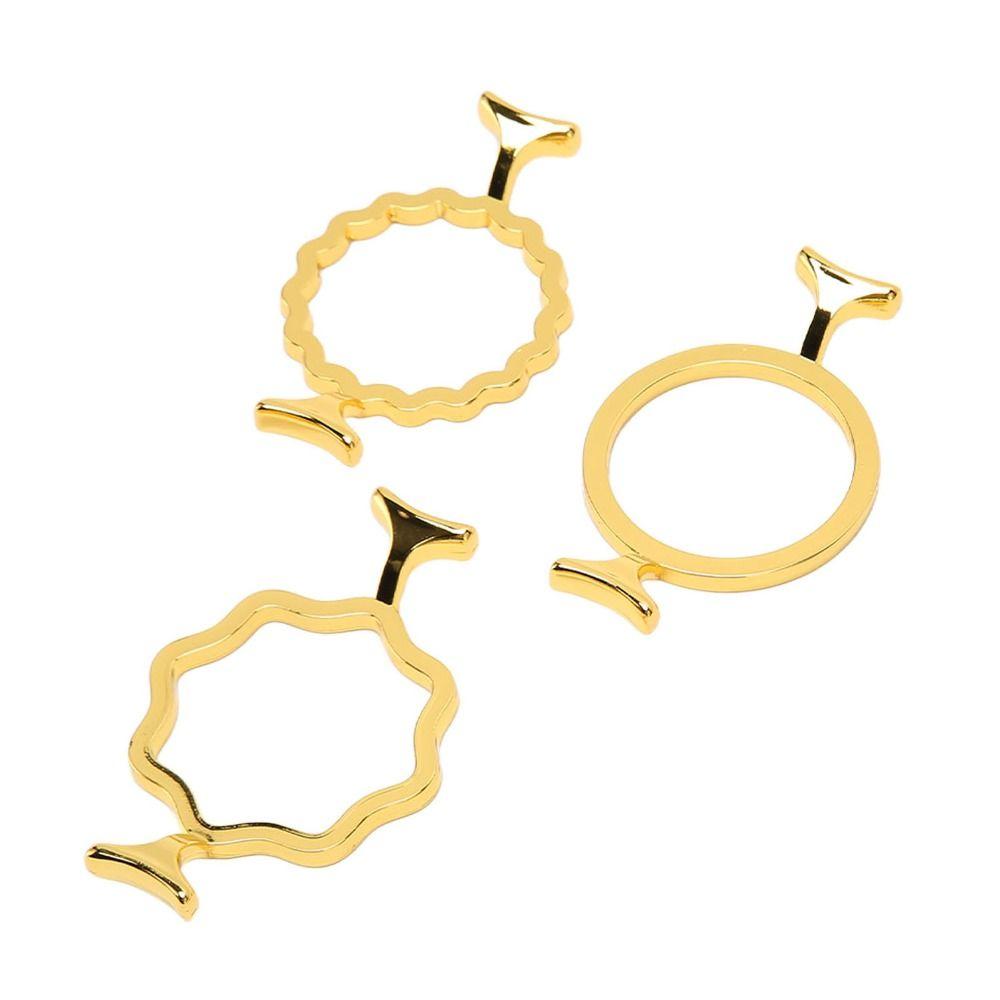 3Pcs Gold Wax Seal Stamp Rings 3 Shapes Wax Seal Stamp Mold Durable Wax Seal Rings  Document Sealing