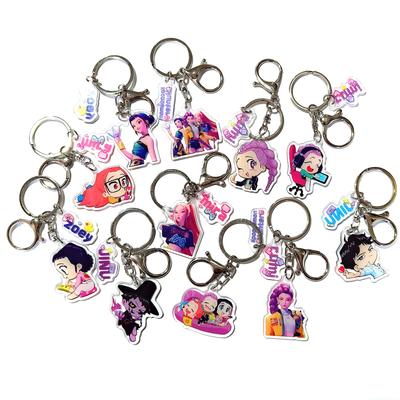 Demon Hunter Girl Group Animation Peripheral Girl Group Acrylic Keychain Two-piece Set Pendant School Bag Student Gift