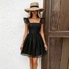 Women Clothing Summer European Style Sexy Backless Spaghetti Strap Maxi Dress