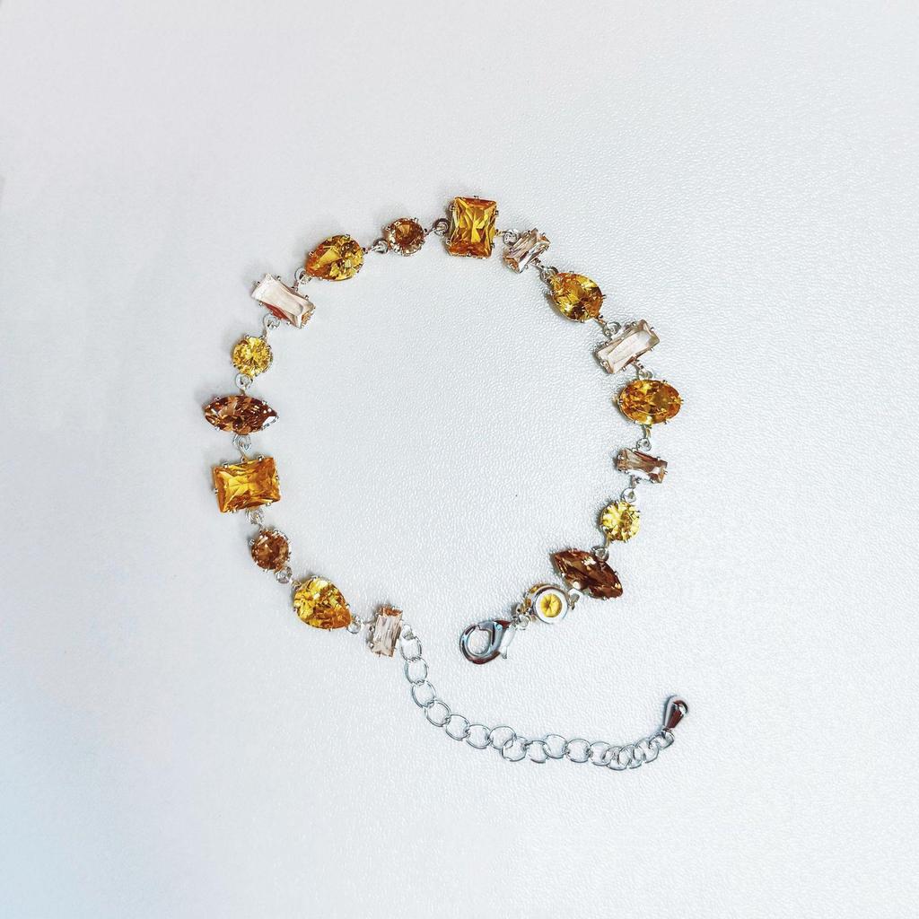 Bracciale da Donna Colore Dopamina con Pietre Preziose - Zircone Arcobaleno di Lusso, Design di Nicchia Versatile.