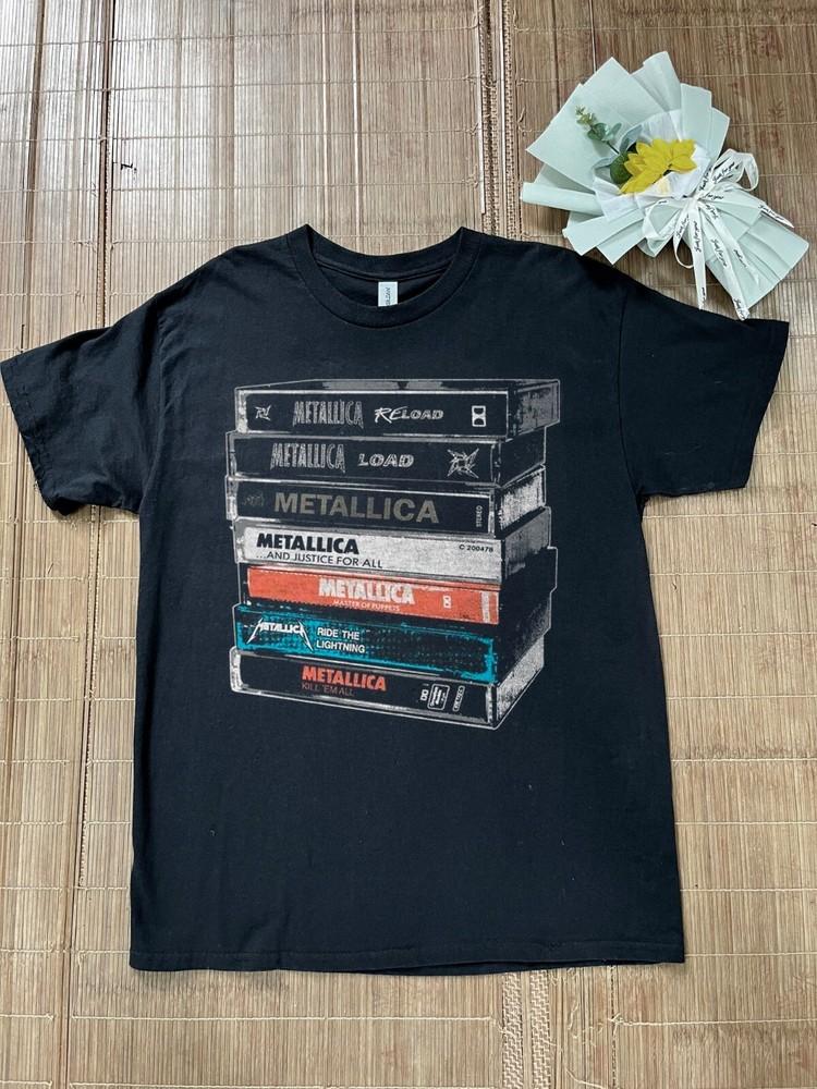 Metallica - Кассеты - Черная Унисекс Черная Футболка Размер S-5XL Унисекс Футболка L