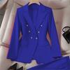 Blazer a tinta unita e a quadri da donna, Giacca da completo in misto cotone poliestere stile urbano, Blazer da pendolare per l'ufficio