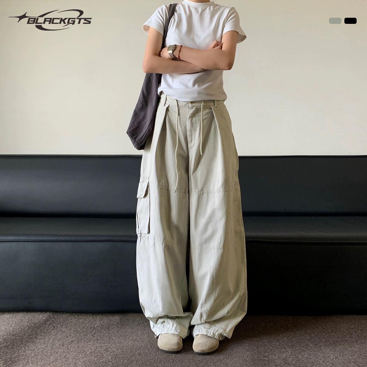 

GTS Cleanfit 2024 High Waist Men s Pure Cotton Wide-Leg Overalls S светло-серый