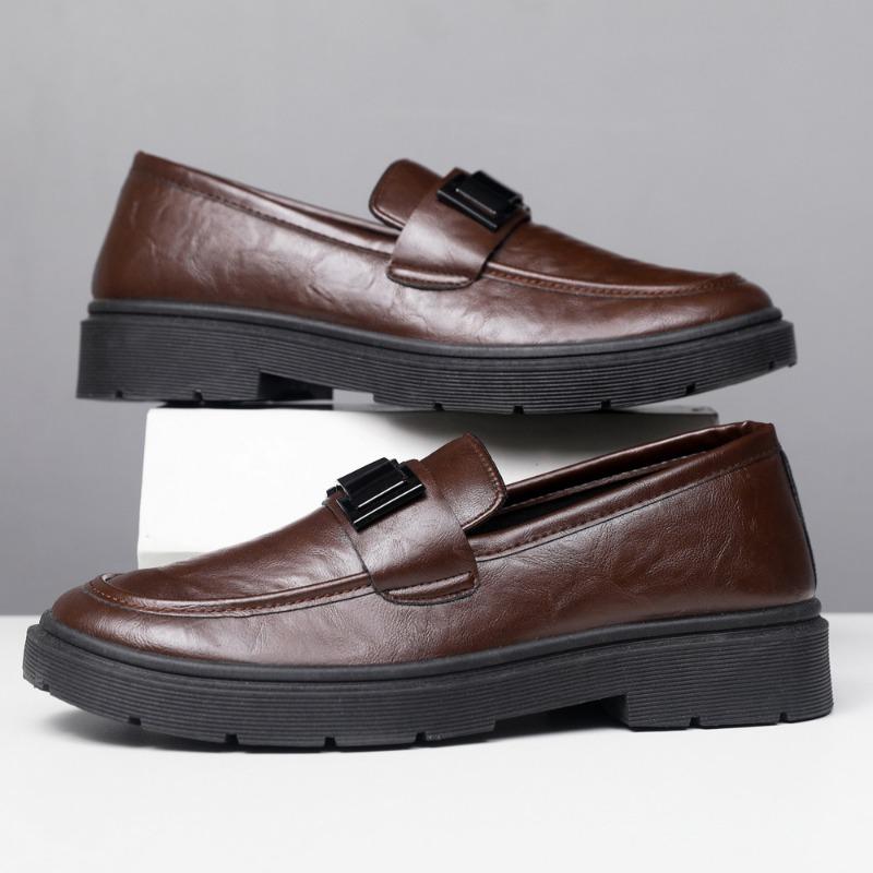 Men's Shoes Autumn Casual Shoes Business Leather Shoes Breathable Soft Sole Doudou Shoes One Pedal Leather Shoes Casual Soft Leather Men's Shoes