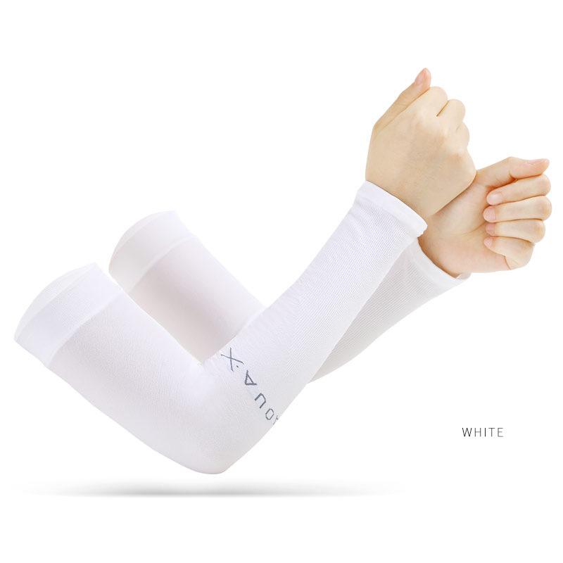 UV Solar Arm Sleeves Woman Men Cycling Fingerless Gloves Cool Muff Summer Ice Silk Elastic Arm Cover Driving Anti-Sunburn Sleeve