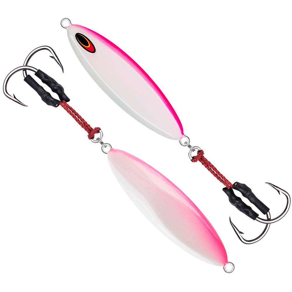BLUEWING Leurres de pêche à pas lent, gabarit plat automne jigging Pitching Lures verticales, appâts avec crochet d'assistance appât de pêche, noir, 80 g