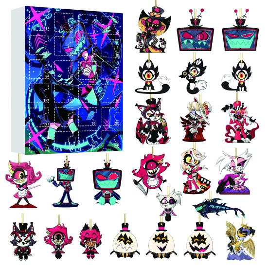 Hazbin Hotel Themed Advent Calendar 24 Days of Helluva Boss Ornaments Christmas Tree Decor Gift Set for Fans