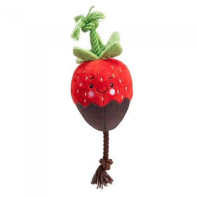 Chocolate Dipped Strawberry Plush Dog Toy