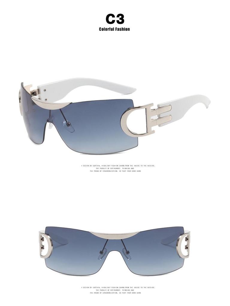 Large Frameless Y2K Sunglasses 2022 - Futuristic Sporty Design