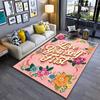 "Love Yourself First Floral Carpet with Inspirational Text Design" Suitable for Use As an Anti-slip for Living Room Bedroom Sofas
