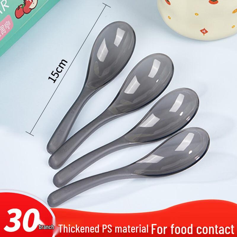 30-Pack Disposable Food Grade Plastic Spoons