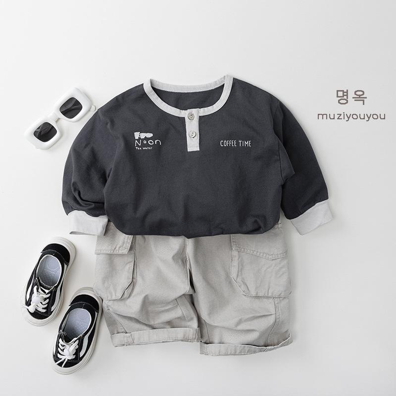 Kids Casual Loose Cargo Pants Korean Style Children Outer Wear Trousers