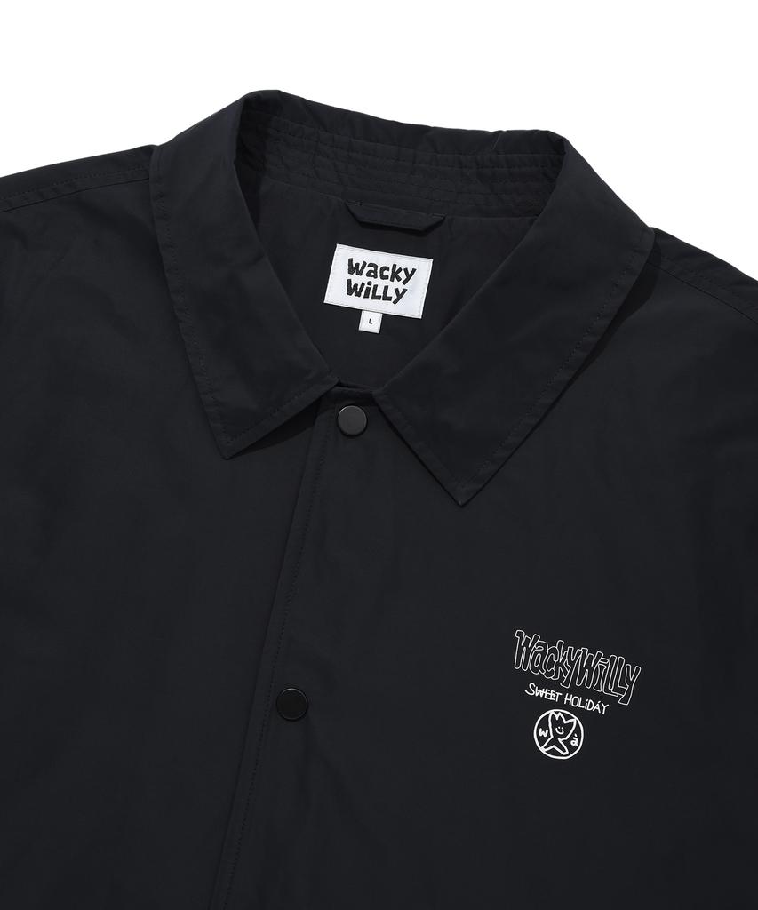 Wacky Willy Typo Coach Jacket Black