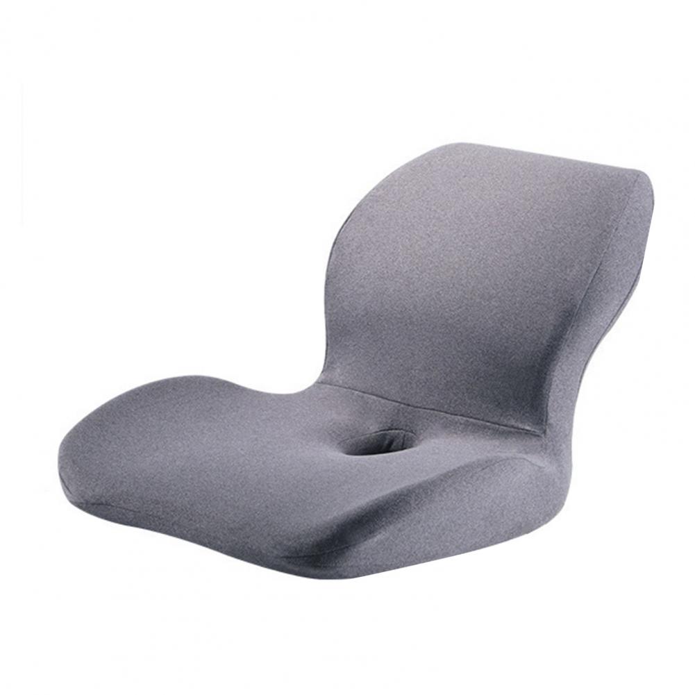 1Pc Memory Foam Seat Cushion Ergonomic Design One-piece Seat Cushion with Waist Support Anti-slip Backrest Cushion for Home