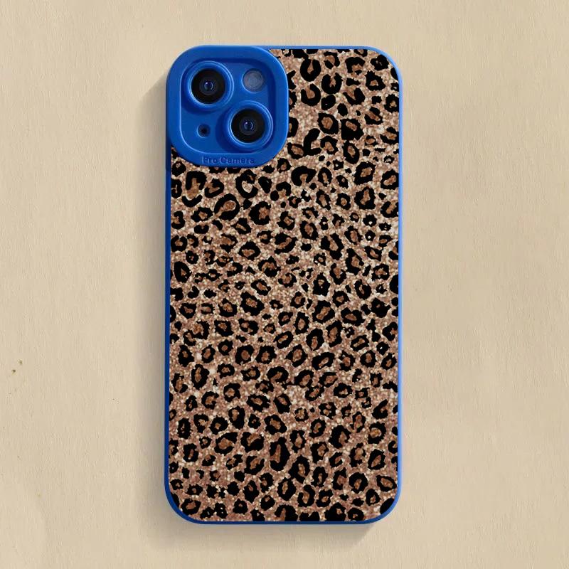 Brown Leopard Print Silicone Phone Case For iPhone 17 16 15 14 13 12 11 Pro Max 17Air 16E XS X XR 7 8 Plus Shockproof Soft Cover