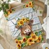 Sunflower Highland Cow Blanket Soft Nature & Animal Flannel Throw Blanket For Sofa Bed Perfect Gift & Cozy Home Decor Blanket