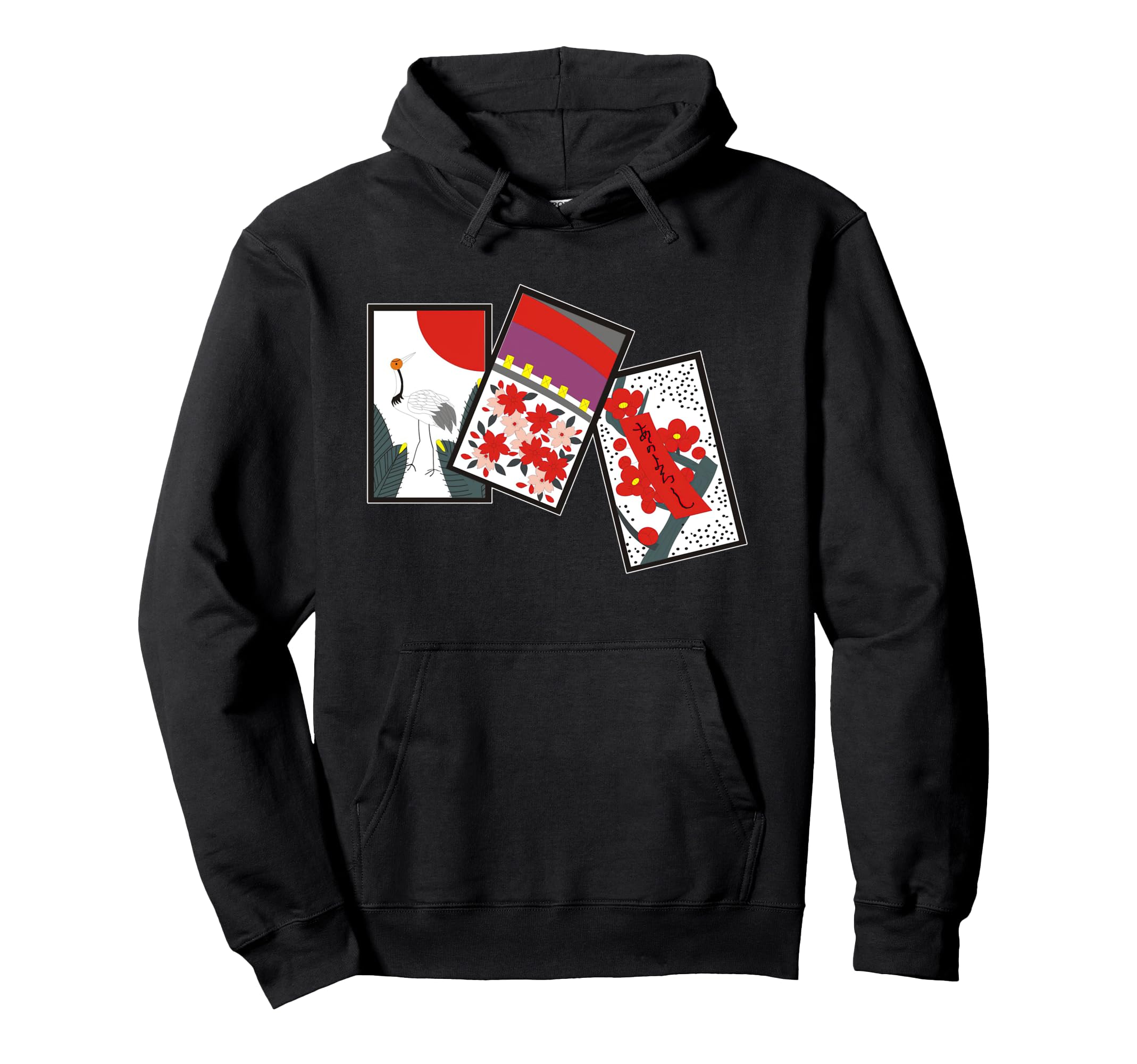 

Traditional Japanese Crafts Hanafuda Cards and Hoodies Men s Women s чёрный