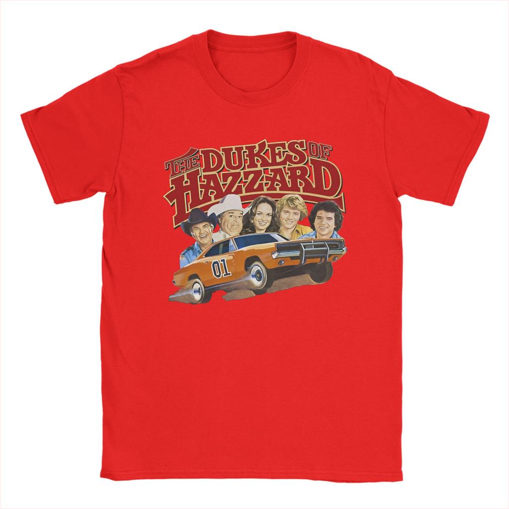 Dukes Of Hazzard Title Cast T Shirts Men 100% Cotton Awesome T-Shirt Round Neck TV Show Tee Shirt Short Sleeve Clothes Gift Idea