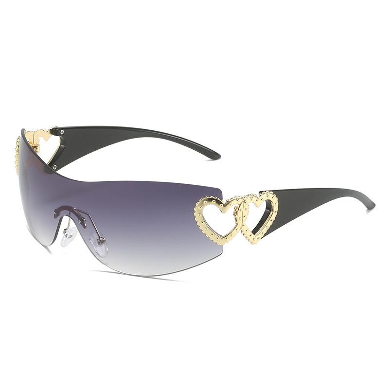 

Grunge Y2k Women s Rimless Sunglasses Fashion Sexy Heart Shape Luxury Design Ladies Trendy Party Shades Stylish Eyewear Vintage
