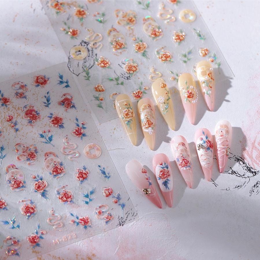 

Frosted Embossed Transparent Jelly Nail Stickers M822