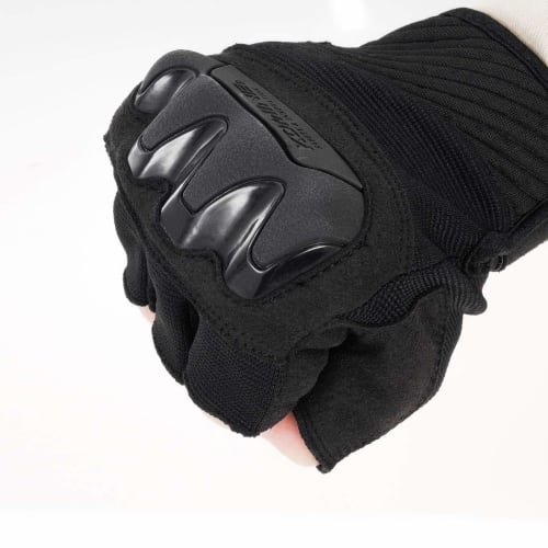 Komine Motorcycle Protective Mesh Half Finger Gloves Black L GK-242 12976 Protector Mesh Material for Spring, Summer, and Autumn