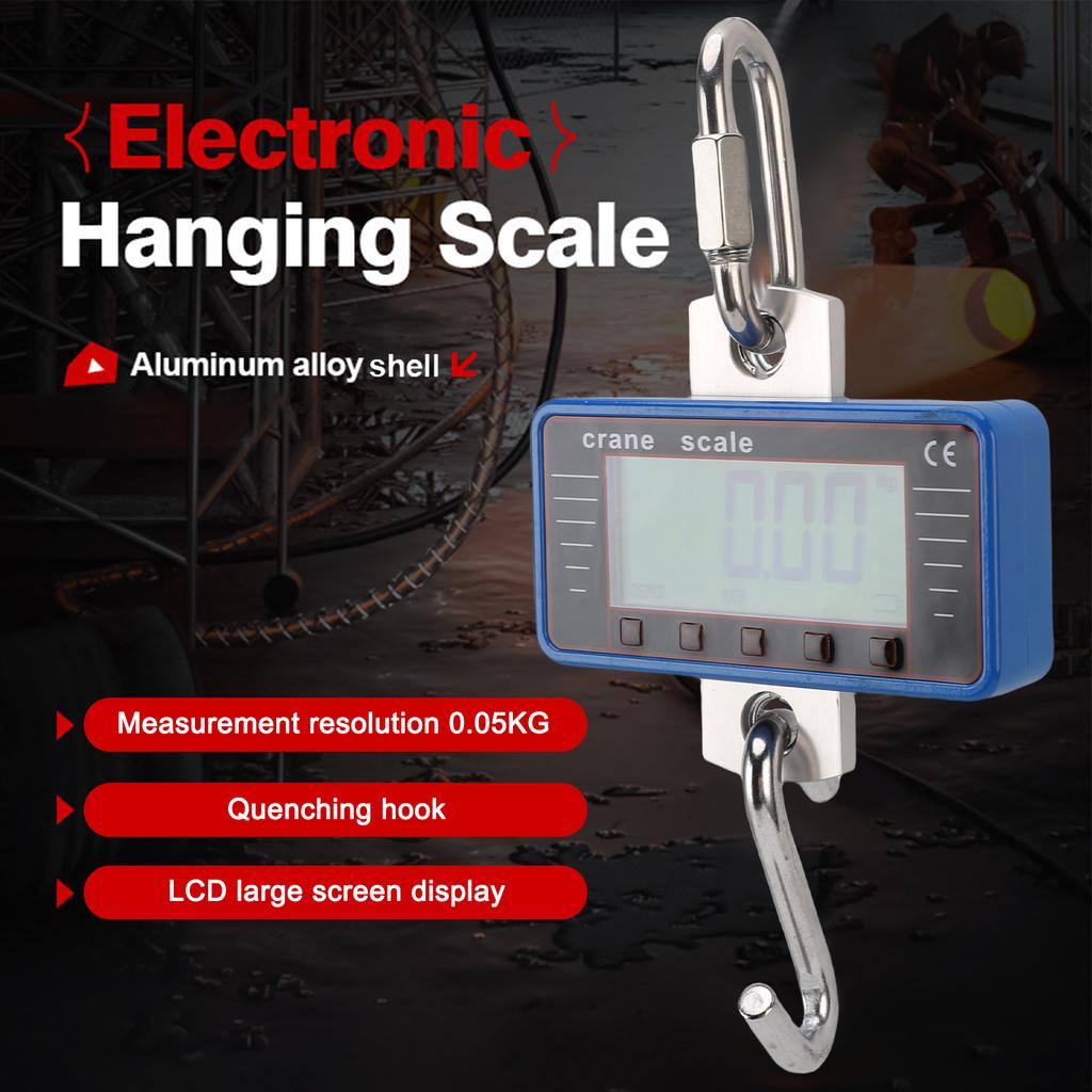 Industrial Hanging Scale, 500kg1100lbs Heavy Duty Digital Crane Scale with 4" LCD Display and