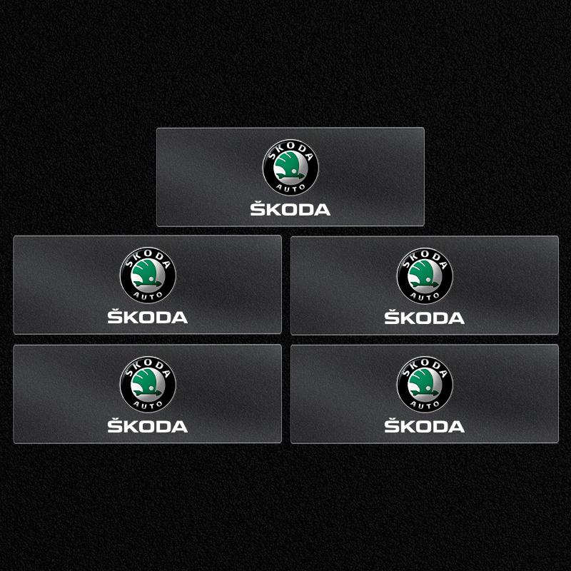 XOWS7 Car Interior Steering Wheel 3D Sticker Logo Car Accessories Tool for Skoda RS Rapid Yeti Karoq Vision Octavia Kodiaq Kamiq Fabia