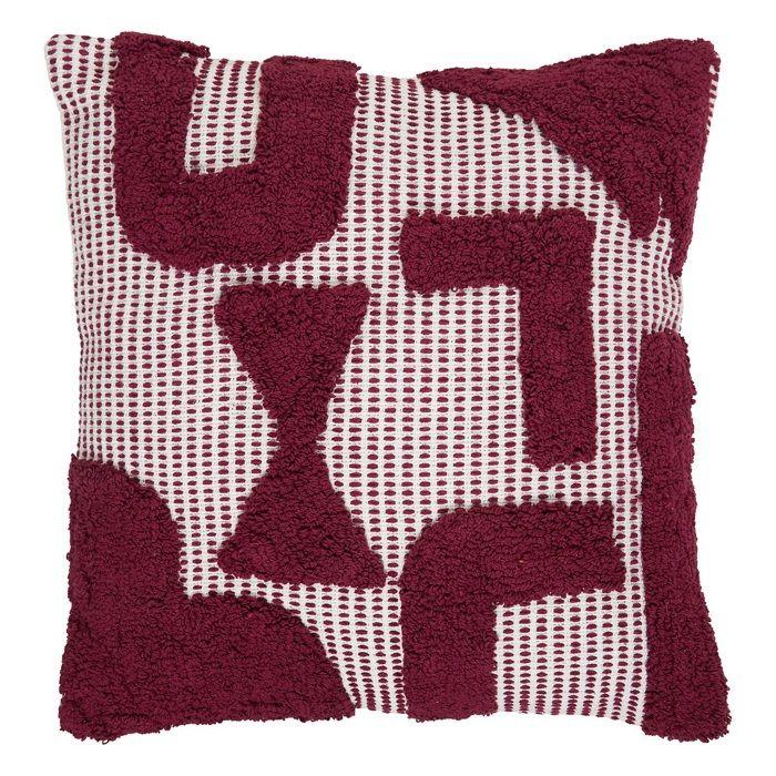 Coussin en coton tufte 50 x 50 cm Poppy Colors violet