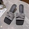 Women's High Heel Slippers Modern Slim High Heel Women's Shoes on Sale Summer 2024 New Sexy Crystal Design Women's Slippers